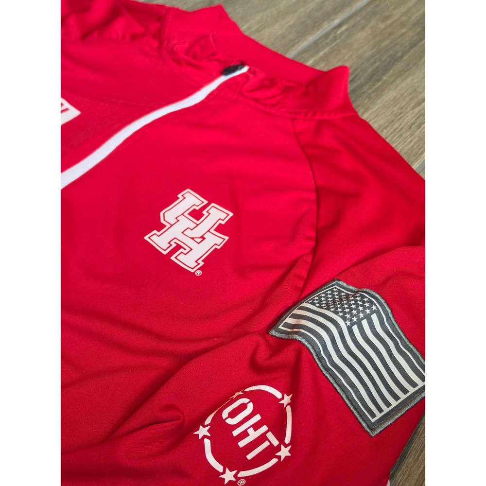 Colosseum Houston Cougars OHT Quarter Zip Pullover Mens XL Red Camo Military App